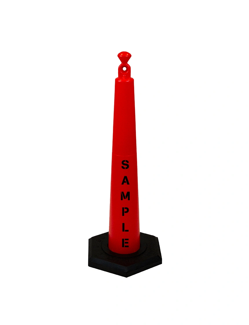 42\" Grabber Cone with 16 Lb. Recycled Rubber Base with Double Sided Custom Lettering