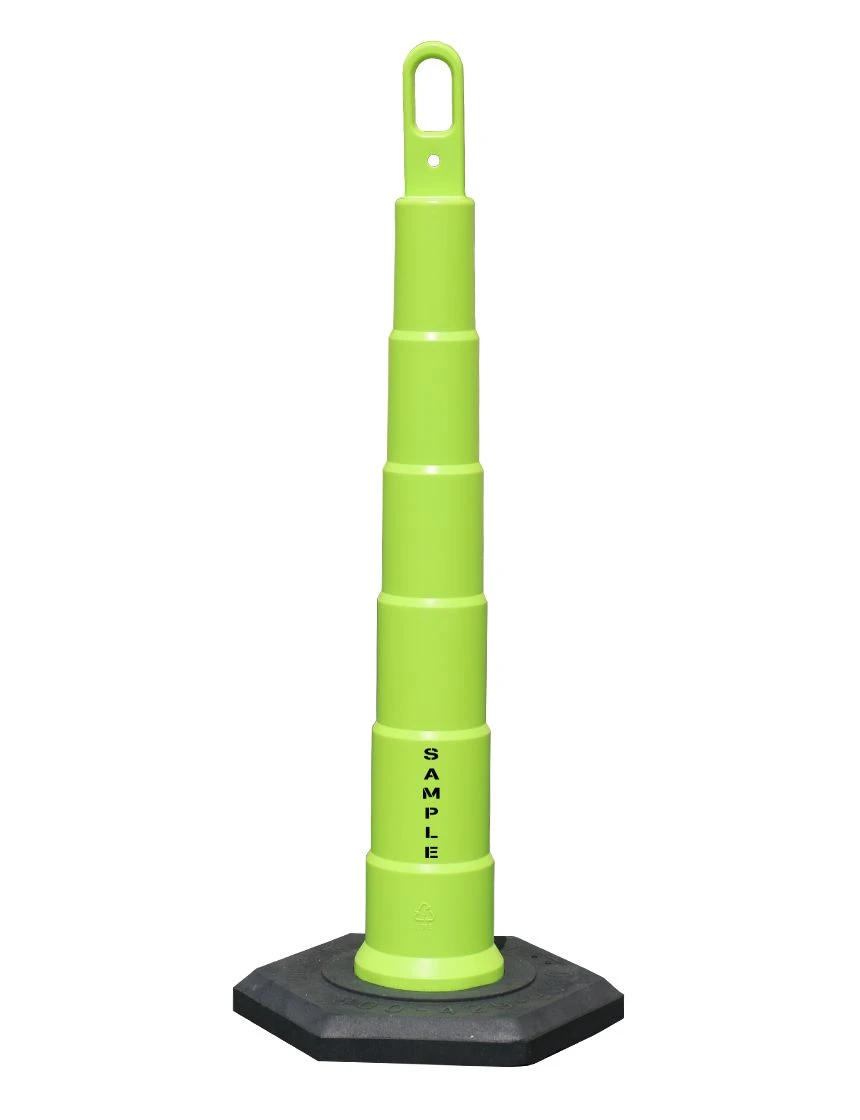 42\" LIME Traffix Looper Cone, 16 Lb Rubber Base \u0026 Custom Lettering
