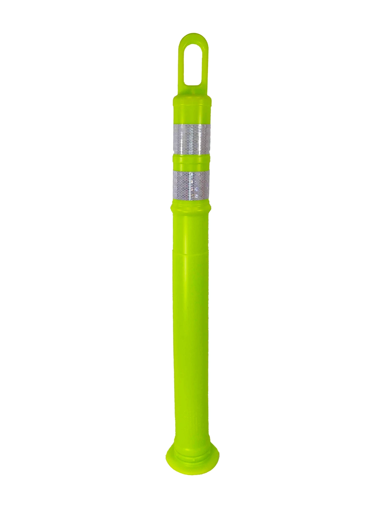 42\" Lime TrafFix Looper Tube, Two (2) 3\" HI White Reflective Collars and No Base