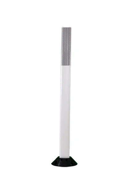 42\" White Cloverleaf Delineator with 2\" by 10\" White Reflective Collar \u0026 Concrete Mounting Hardware