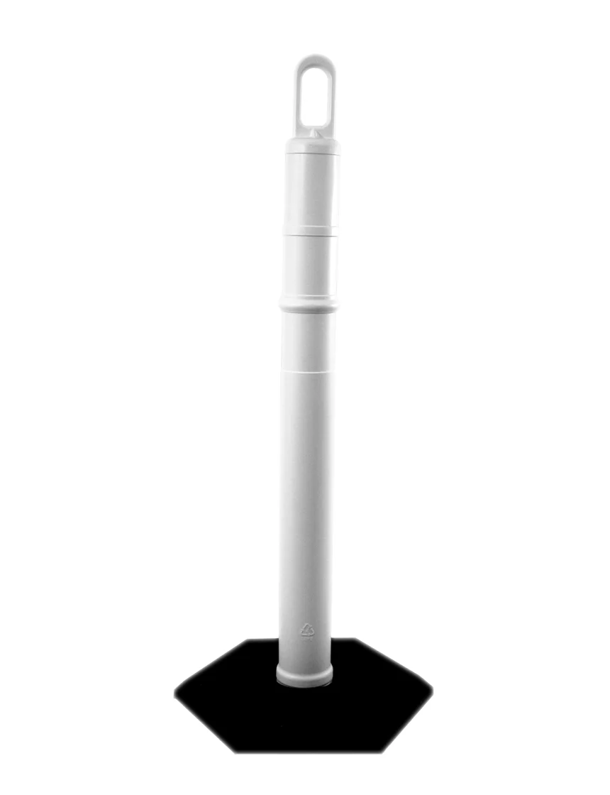 42\" WHITE TrafFix Looper Tube with 8 Lb. Base with Single Color Graphic