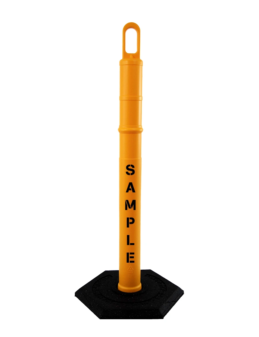42\" YELLOW TrafFix Looper Tube with 8 Lb. Base \u0026 Double Sided Custom Lettering