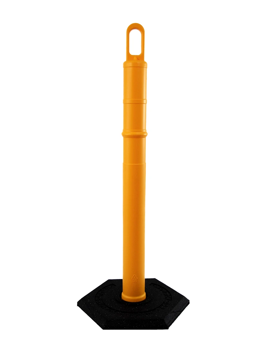 42\" YELLOW TrafFix Looper Tube with 8 Lb. Base with Single Color Graphic