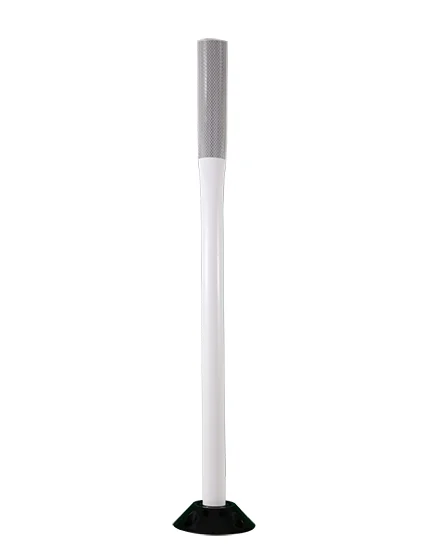 48\" White Flat Faced Delineator with one (1) 2\"X 12\" white reflective strip \u0026 Concrete Hardware