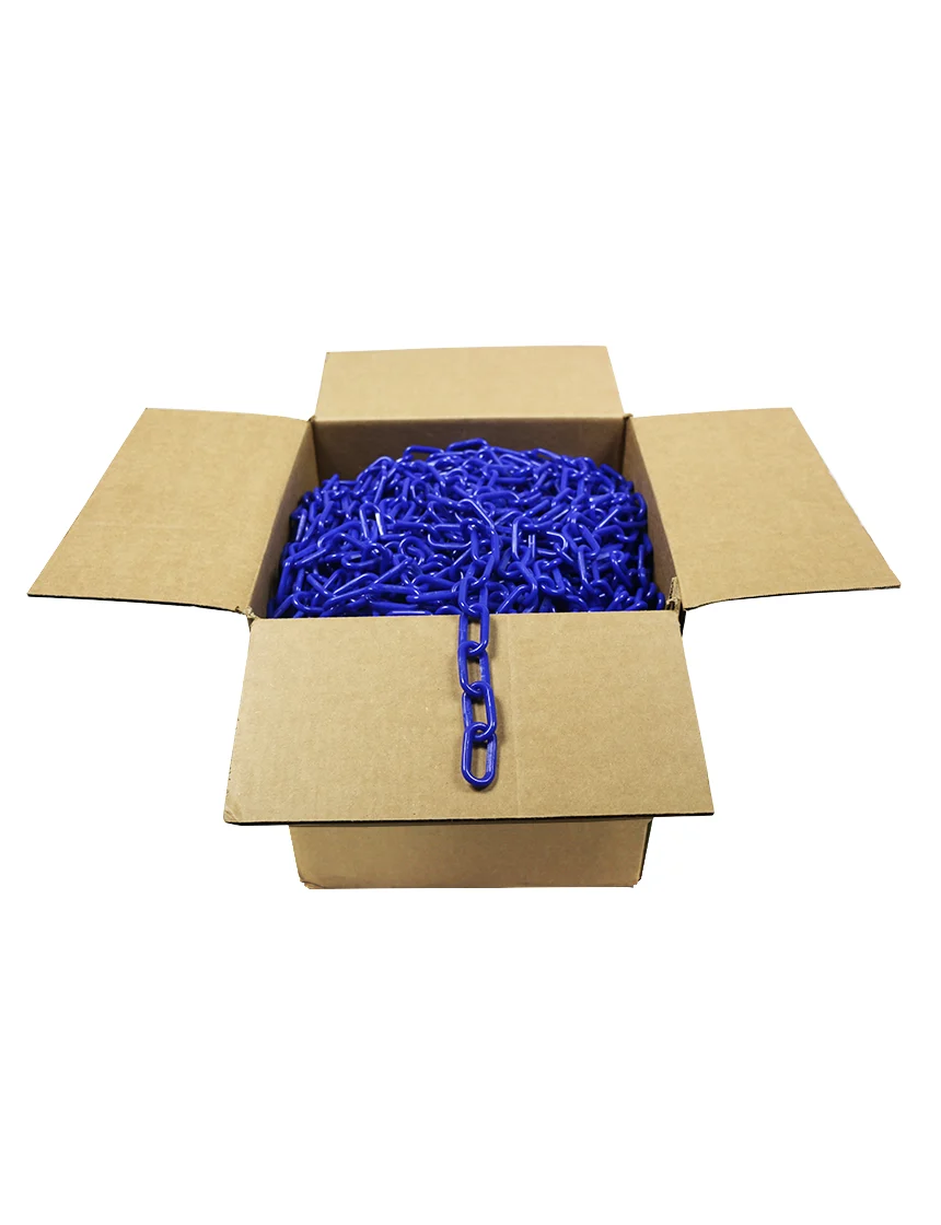 500\u0027 Box of Blue 2\" Link, Standard Plastic Chain