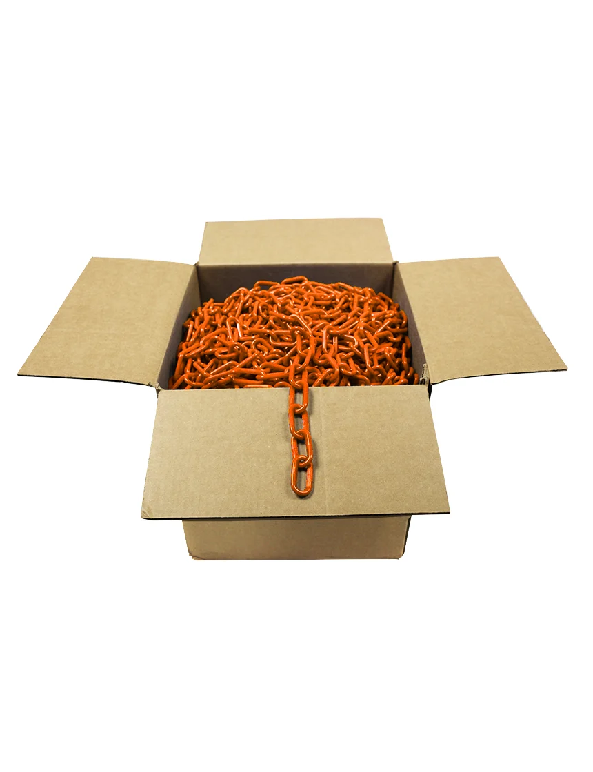 500\u0027 Box of Orange 2\" Link, Standard Plastic Chain