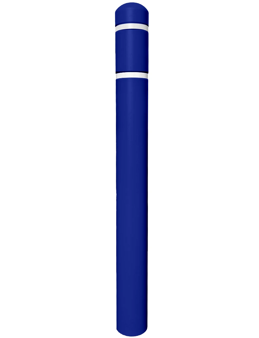 5\" X 52\" Blue Bollard Cover w/ Two White Reflective Stripes