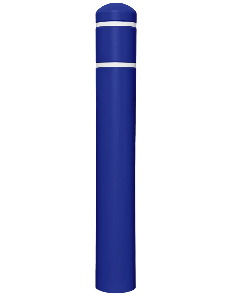 7\" X 52\" Blue Bollard Cover w/ Two White Reflective Stripes
