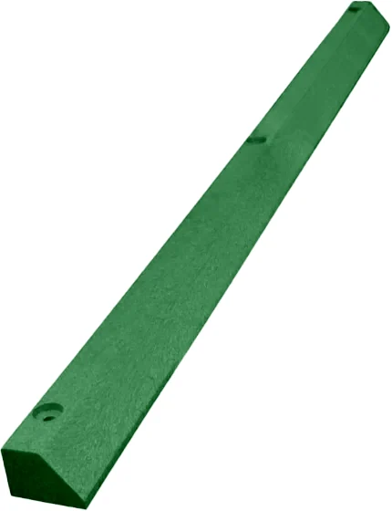 6\u0027 Ev Green, Economy Solid Recycled Plastic Parking Block w/12\" Galvanized Steel Spikes