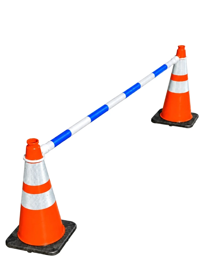 Cortina 6\u0027 to 10\u0027 Blue \u0026 White Reflective Traffic Cone Bar