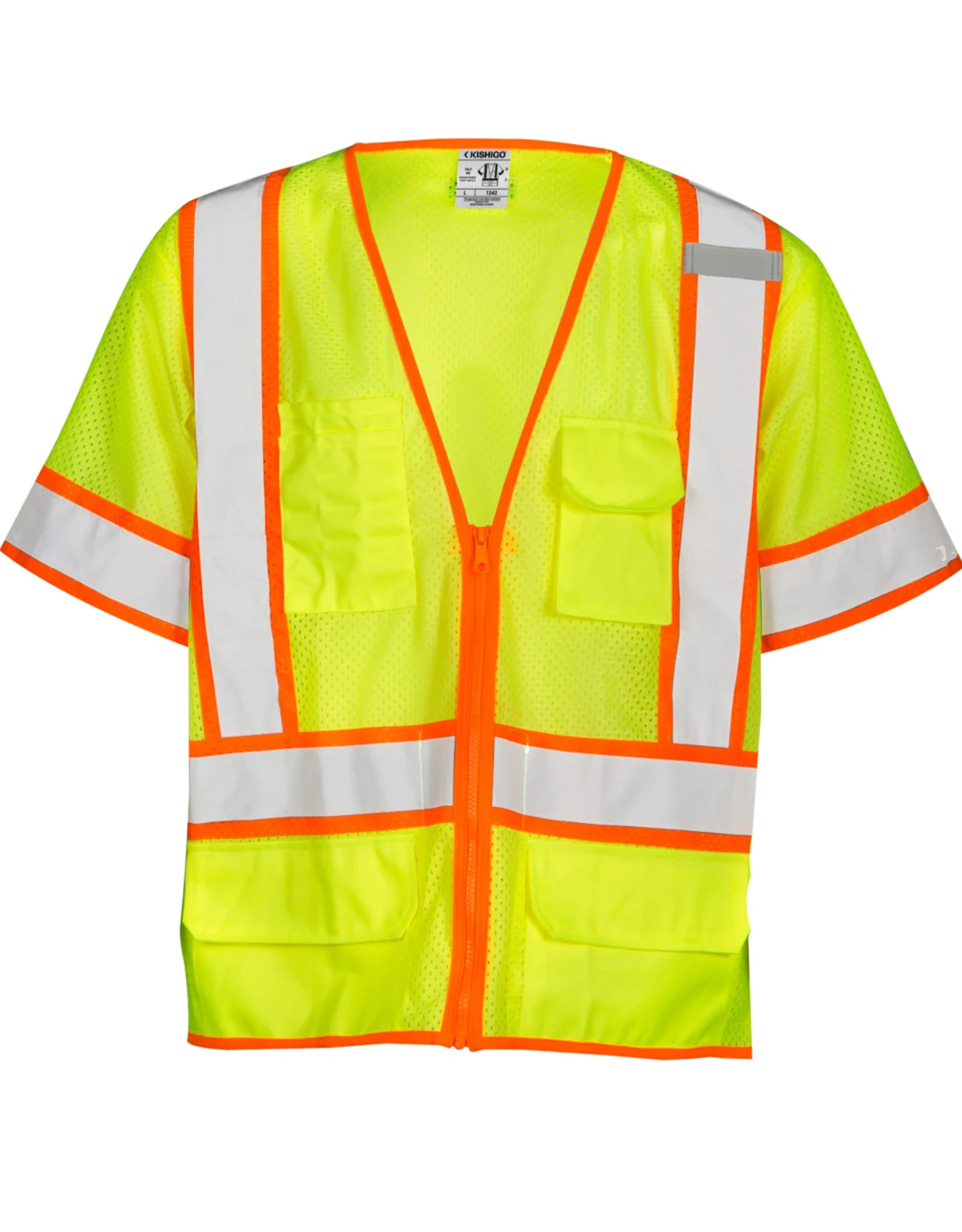 Standard, Ultra-Cool Lime Mesh, Class 3 Surveyors Vest, 5Xl w/ Full Color Graphic