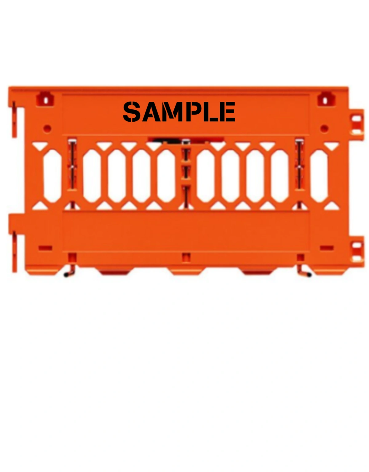 72 inch long ada pathcade barricades orange plain no sheeting   custom lettering on one side