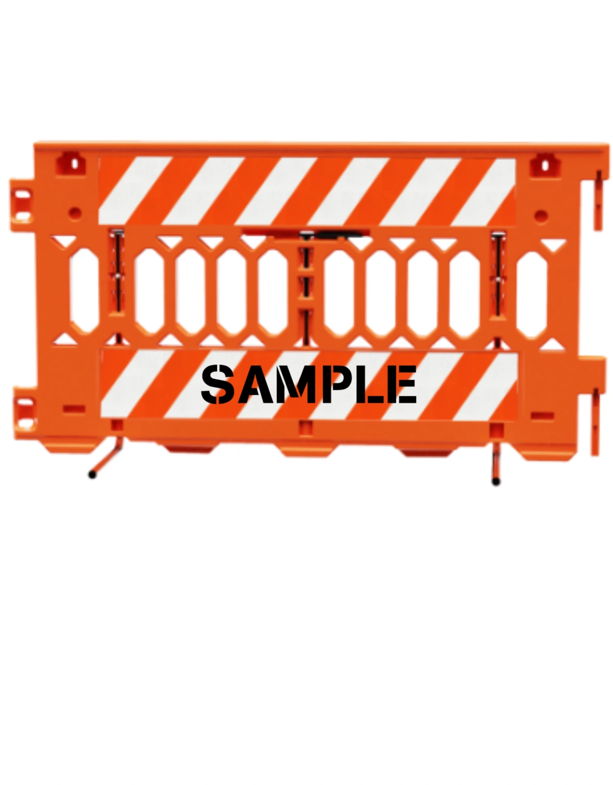 72\" Long ADA Pathcade Barricades, Orange with Two (2) Pieces of EG Sheeting on One (1) Side \u0026 Custom Lettering on Both (2) Sides