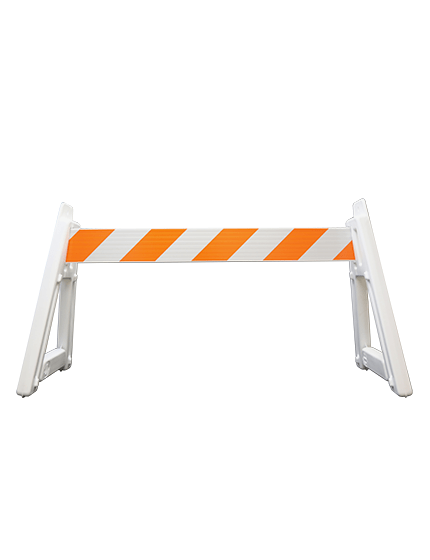 A-Cade Leg Kit-2) Deluxe A-Cade Legs \u0026 (1) 6\u0027 Rail w/Orange \u0026 White HI Reflective Sheeting 1 Side