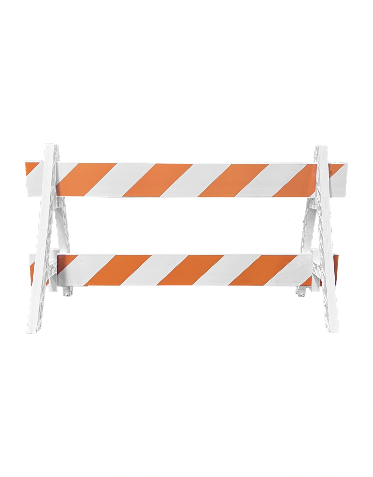 Two (2) Cortina Economy A-Cade Legs \u0026 Two (2) 6\u0027 x 1\" Rails w/Orange \u0026 White HI Reflective Sheeting on Both (2) Sides