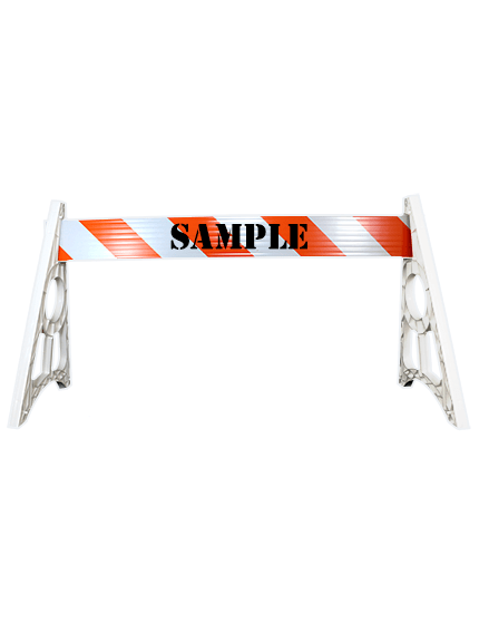 Economy A-Cade Leg Kit-(2) A-Cade Legs \u0026 (1) 6\u0027 Rail w/Org \u0026 Wht HI Ref Sheet 2 Side \u0026 Custom Letter