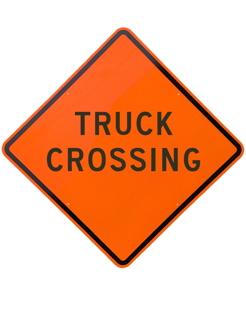 48\", Aluminum, Diamond Grade Reflective Sign, Truck Crossing