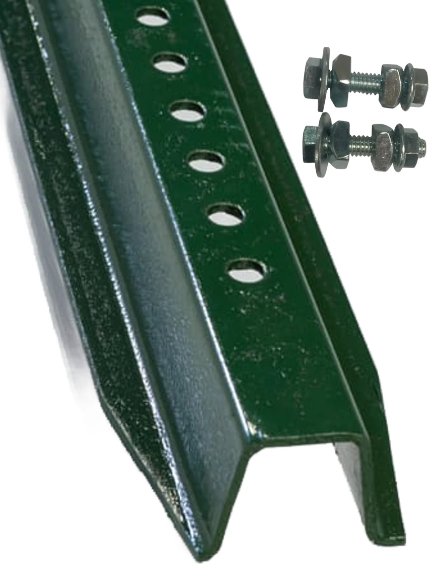 36\" U-Channel, Green Painted Sign Post Mounting Anchor \"Stub\" with Break-Away Hardware Kit (2 Bolts)