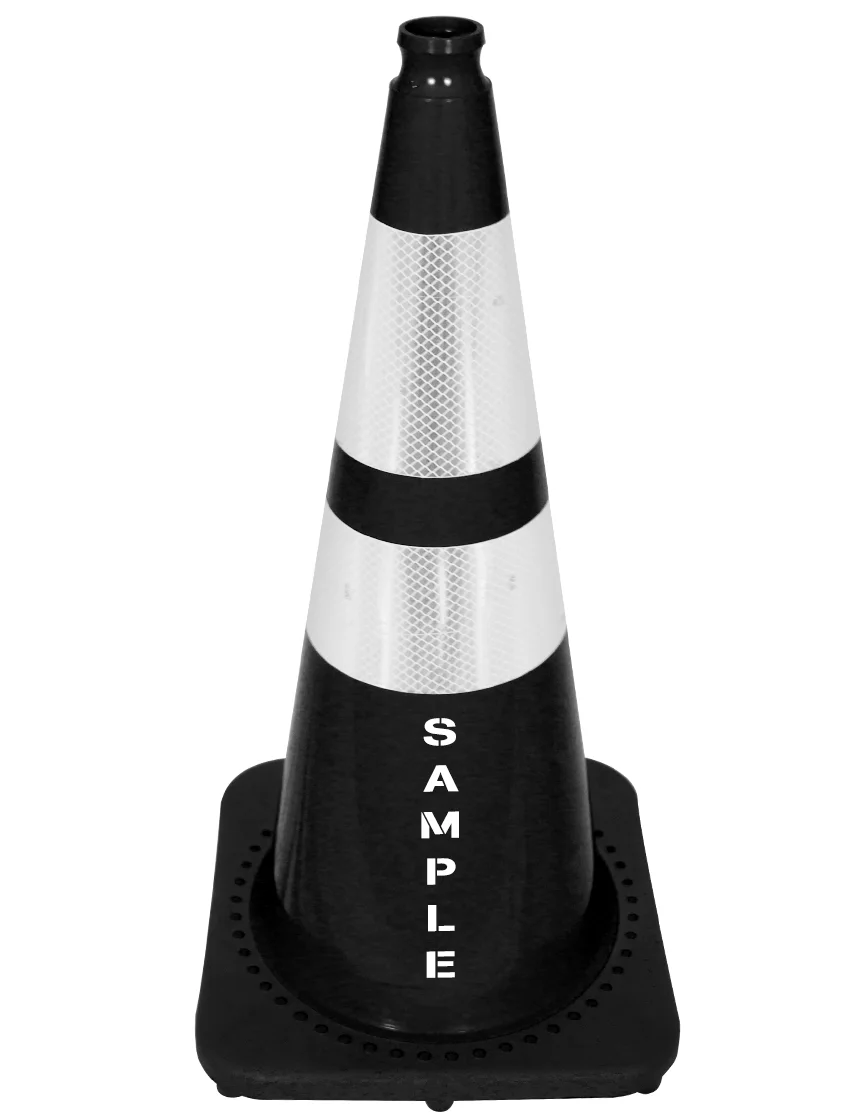 Black 28 inch 7 lbs JBC Cone 6\" \u0026 4\" Reflective Collars and Custom Lettering