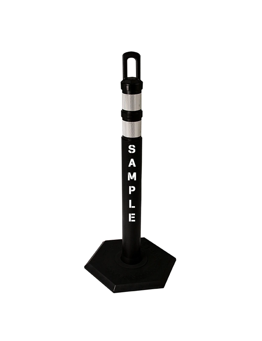 42\" Black JBC Arch Top Tube w/ Two 3\" Reflective Collars, Custom Lettering \u0026 18lbs Base