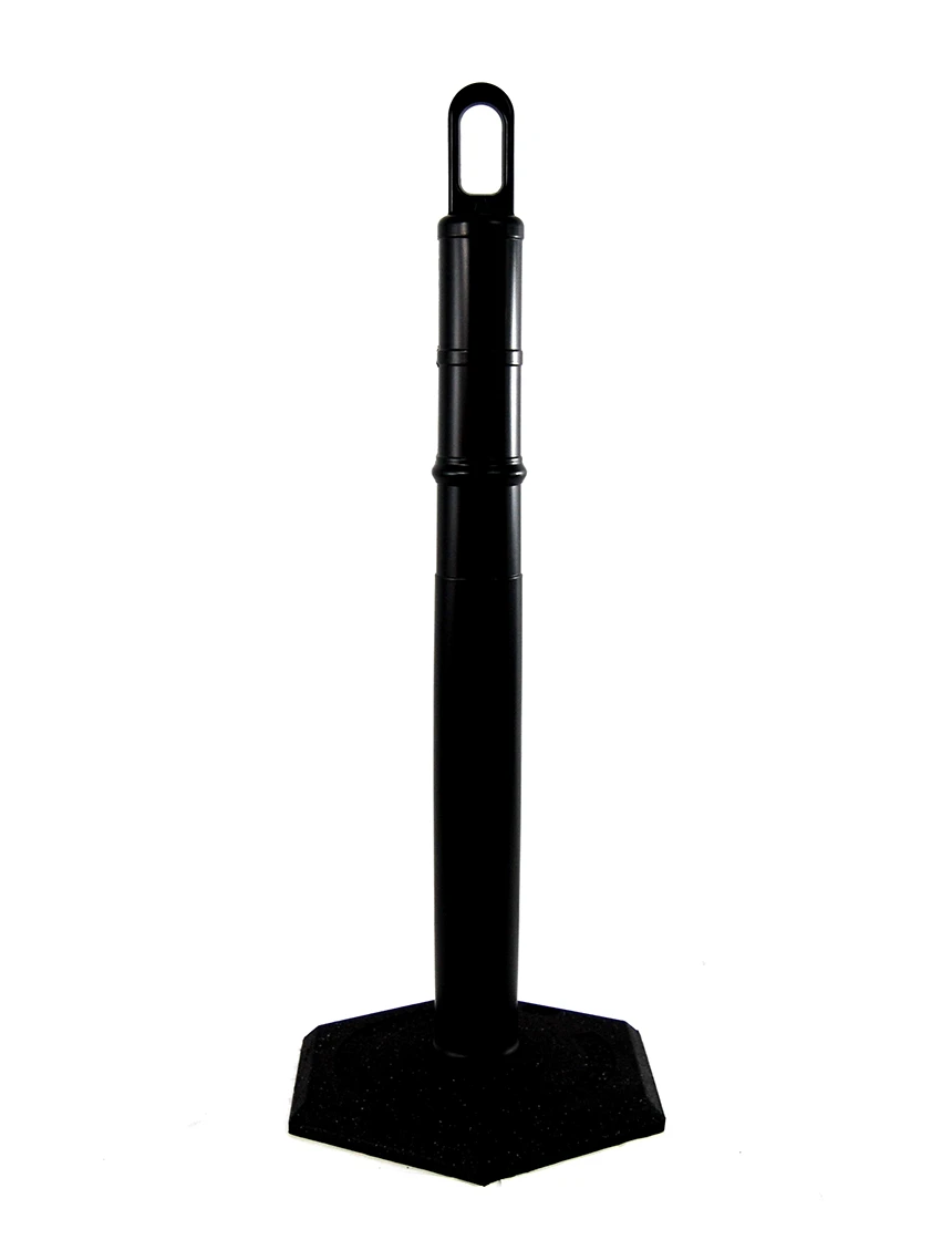 42\" Black TrafFix Looper Tube w/ 18 lbs Base w/ Single Color Graphic