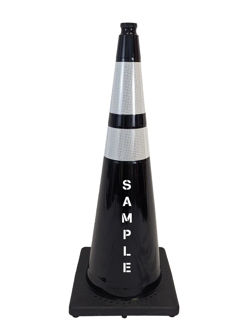 36 In Black Traffic Cones Lettering Single Side