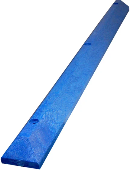 6\u0027 Blue, Heavy-Duty Solid Recycled Plastic Parking Block w/12\" Galvanized Steel Spikes