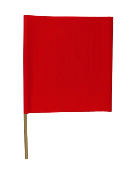 24\" X 24\" Red Flag w/ 36\" Staff