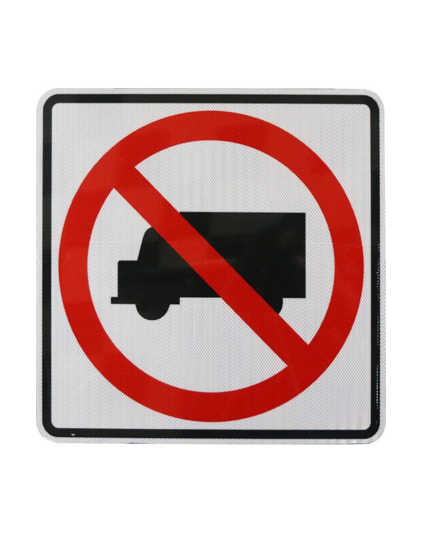36\" X 36\" No Truck Allowed Symbol Sign w/ HI Sheeting, 4 Mil Acm