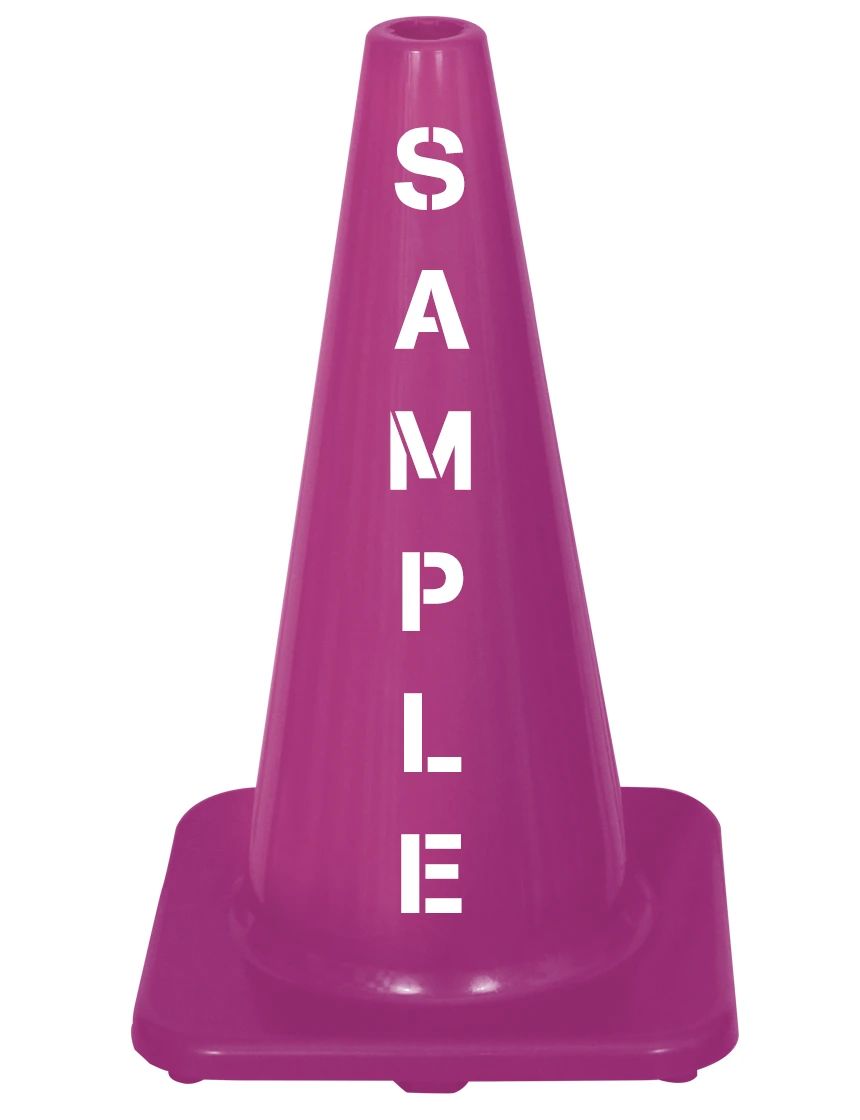 Solid Purple, 18\" Economy Cone w/ Custom Lettering