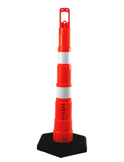42\" Channelizer Cone w/Four (4) 4\" HI Reflective Collar,16 lbs Recycled Rubber Base \u0026 Custom Lettering