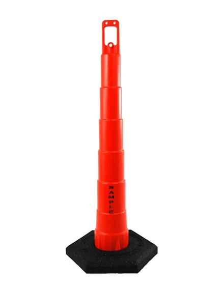 42\" Channelizer Cone w/ 16 lbs Recycled Rubber Base w/ Double Sided Custom Lettering