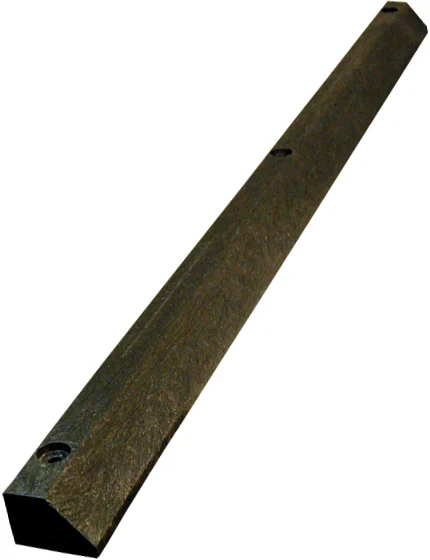 6\u0027 Charcoal Gray, Economy Solid Recycled Plastic Parking Block w/12\" Galvanized Steel Spikes