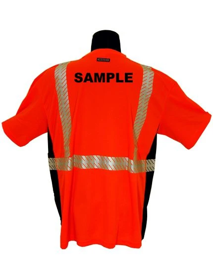 Class 2 Black Series Orange Short Sleeve T Shirt Xlarge w/Non Reflective Lettering