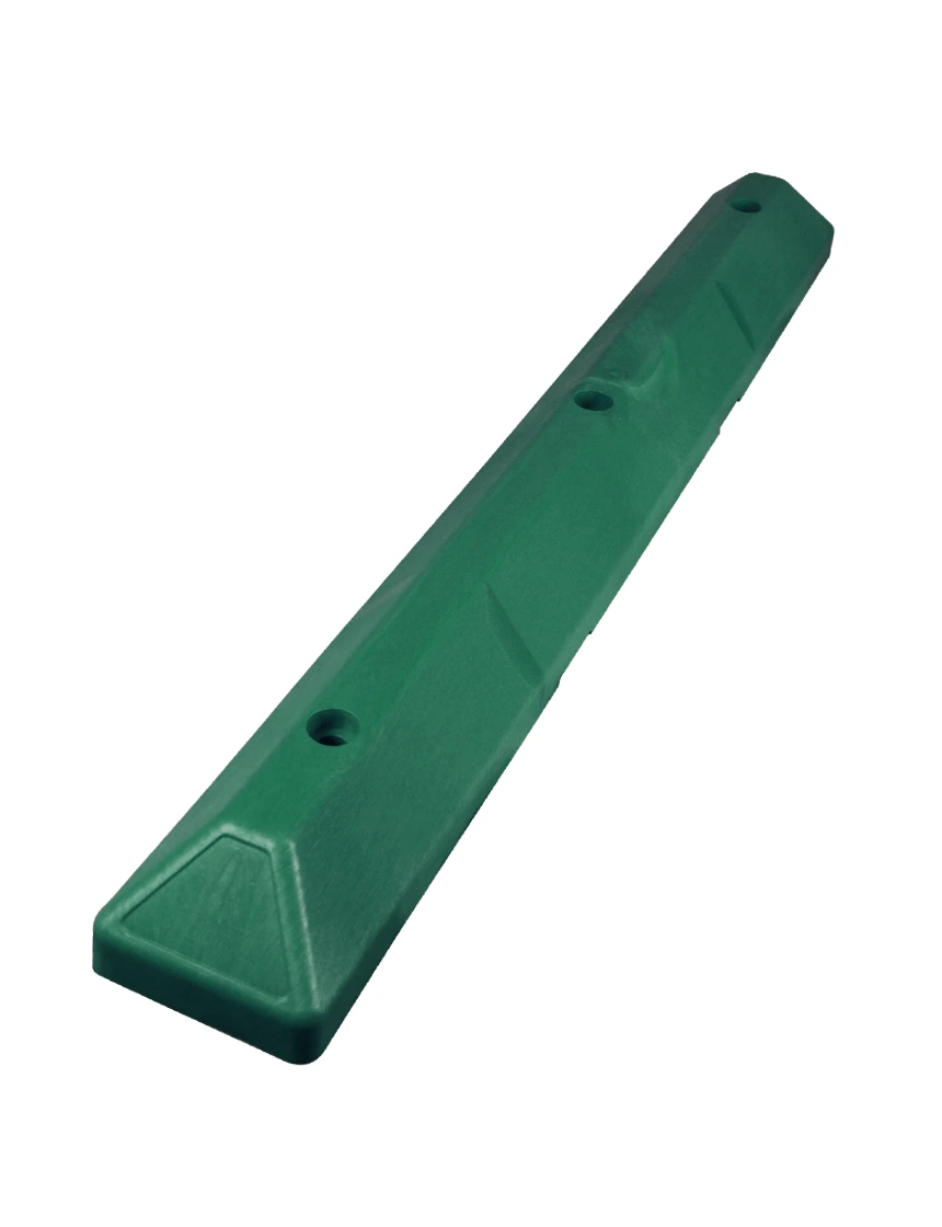 4\u0027 Ev Green Recycled Plastic Commercial Parking Block w/ 12\" Galvanized Steel Spike Fasteners