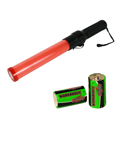 9\" Led Traffic Wand w/ Two D-Cell Batteries