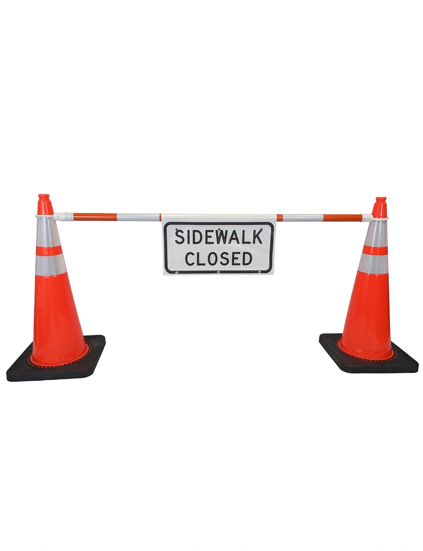 cone bar signs sidewalk closed