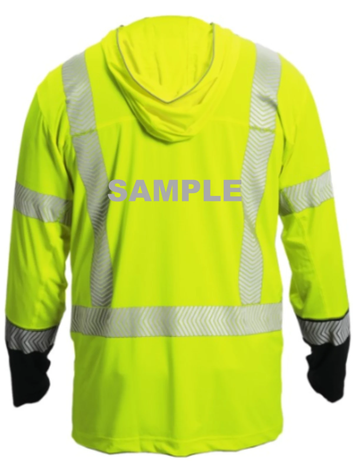 Kishigo, Lime Cool Touch Long Sleeve Hoodie T-Shirt, 4Xl, Class 3, w/ Custom Reflective Lettering