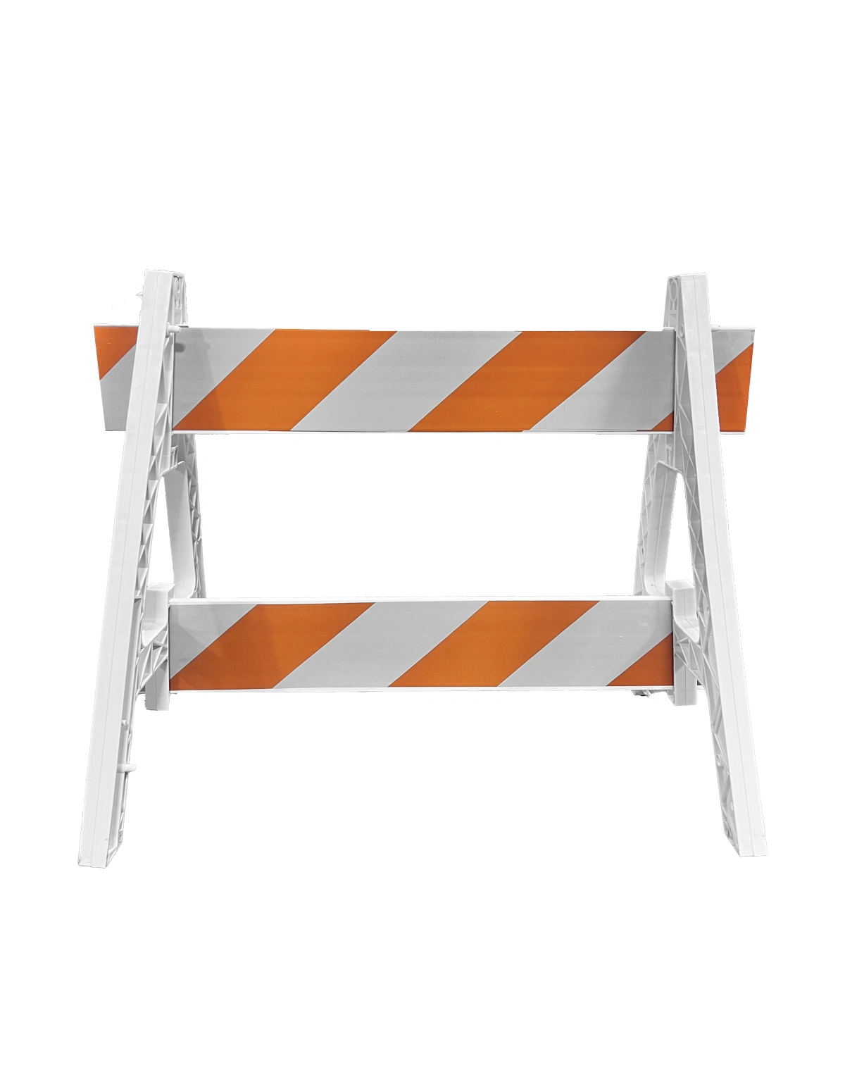 Two (2) Cortina Economy A-Cade Legs \u0026 Two (2) 4\u0027 X 1\" Rails w/Orange \u0026 White HI Reflective Sheeting On Both (2) Sides