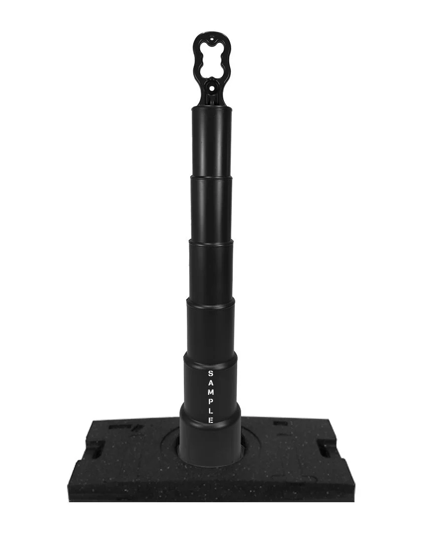 42\" Black Ez-Grab Channelizer 30 lbs Base w/ Custom Lettering