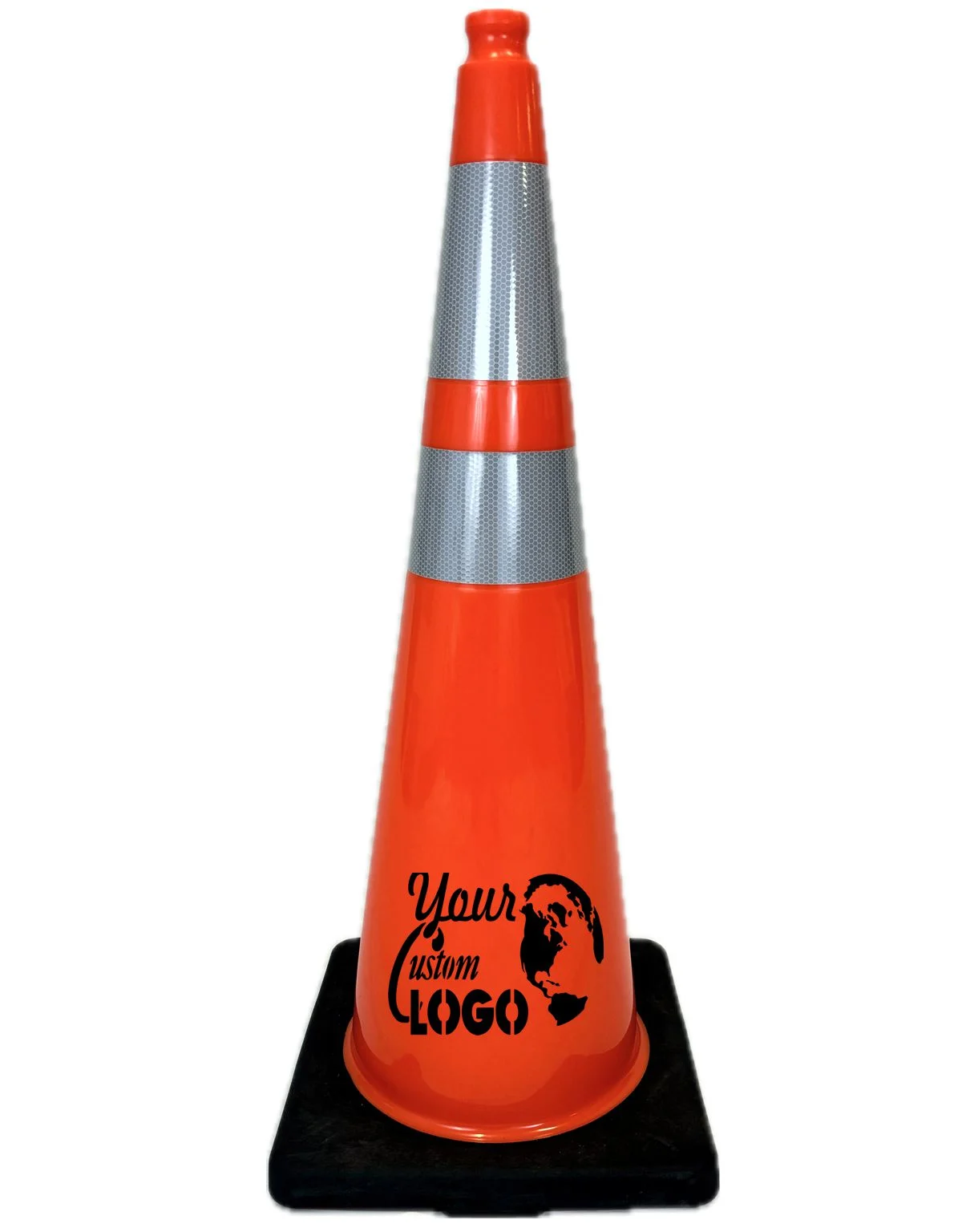 36 In Cortina Heavy Duty 12 lbs Traffic Cone w/ Full Color Graphic