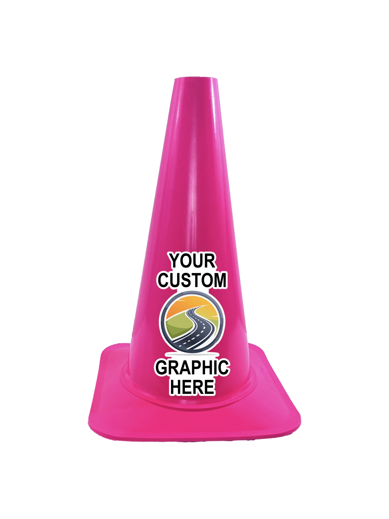 18\" Cortina \u0027Sport Cone\u0027, Pink w/ Full Color Custom Graphic
