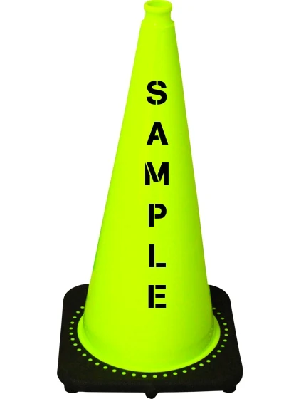 Lime 28\" 7.0 lb Black Base Cone with Custom Stencil