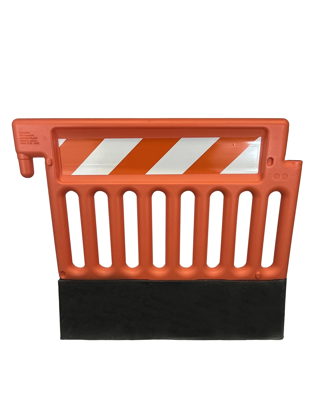 Plasticade Strongwall ADA Pedestrian Barricade and Channelizer, Orange with One (1) Piece of EG Sheeting on Both (2) sides \u0026 43 Lb. Base
