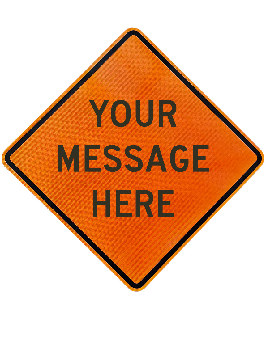 48\" X 48\" Orange, Aluminum Composite Material (Acm) Custom Sign High Intensity (Hi) Sheeting