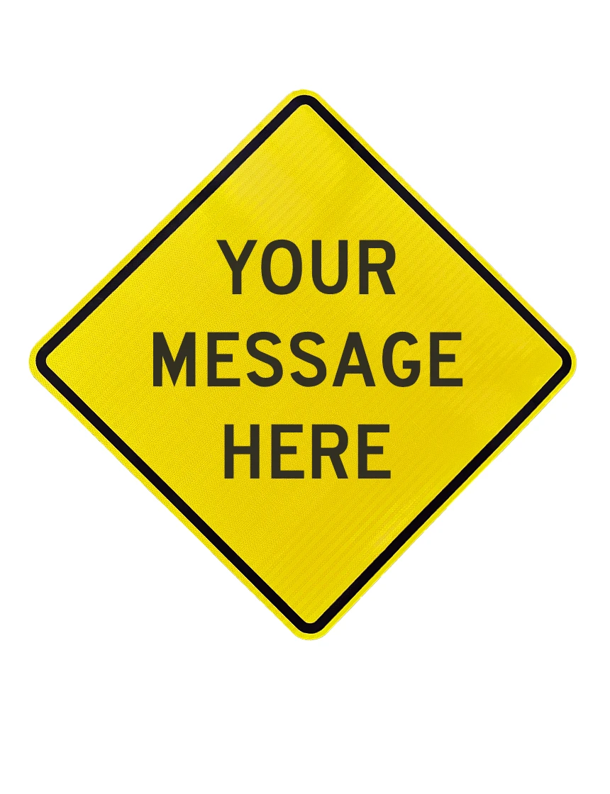 36\" X 36\" Yellow, Aluminum Custom Sign High Intensity (Hi) Sheeting