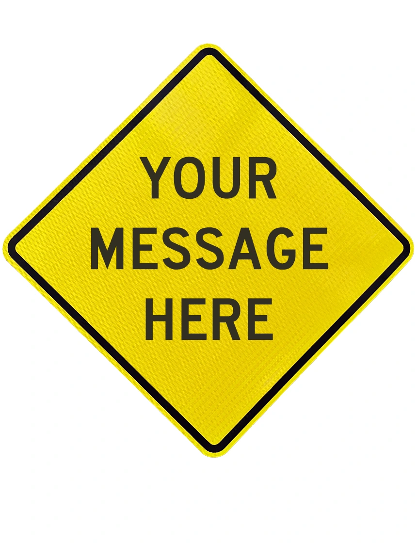 48\" X 48\" Yellow, 10 Mil Coroplast Custom Sign High Intensity (Hi) Sheeting