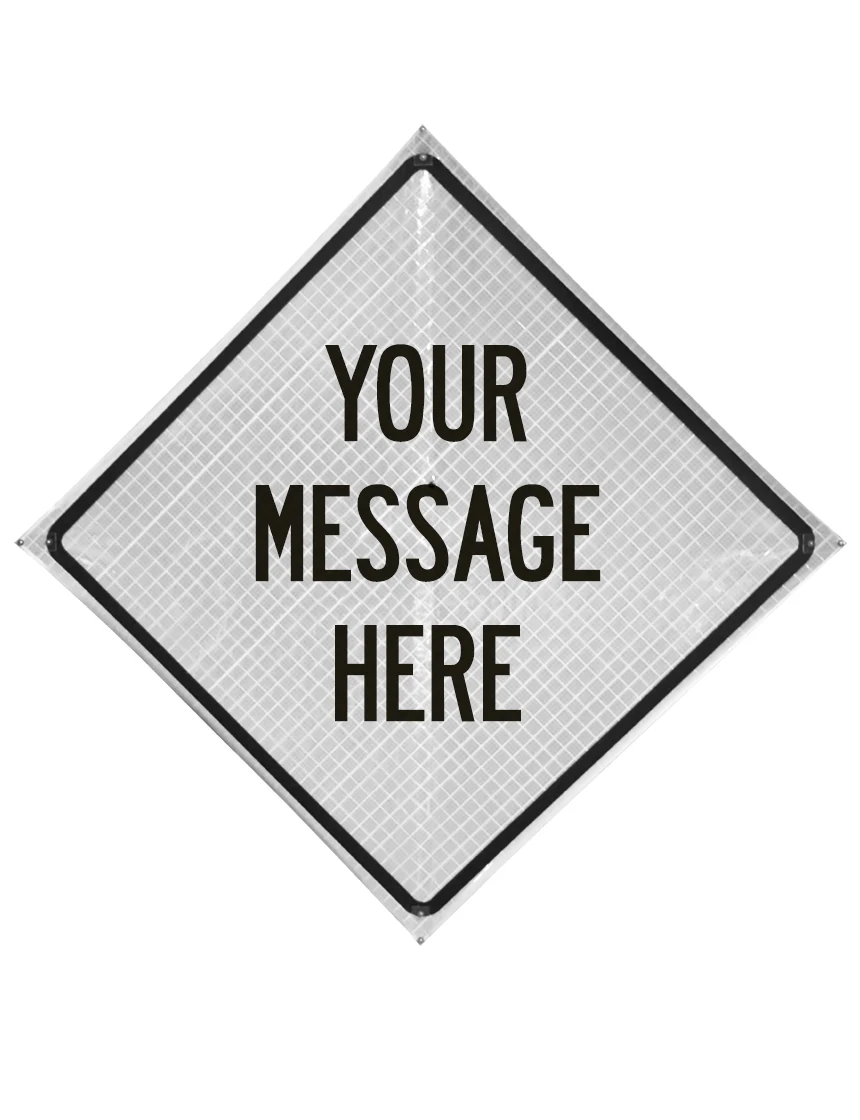 48\" White, Heavy Duty, Reflective, Custom Roll Up Sign