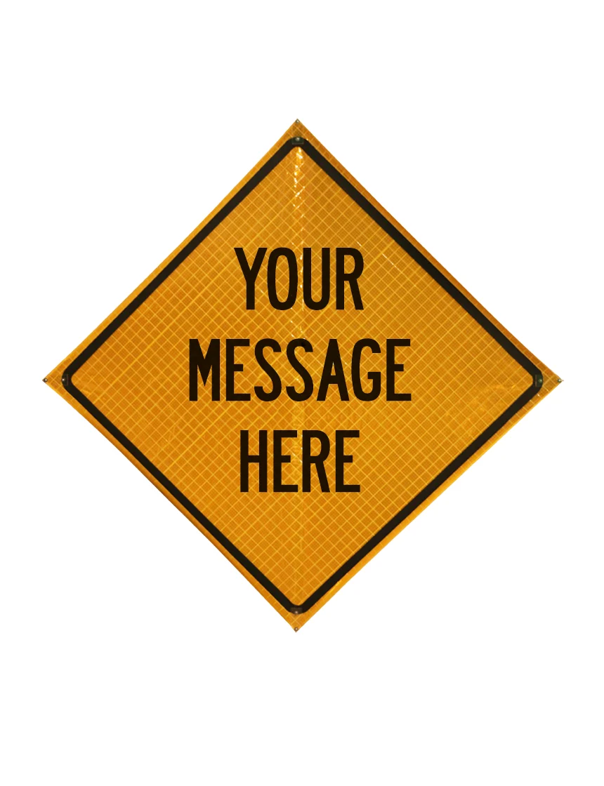36\" Yellow, Heavy Duty, Reflective, Custom Roll Up Sign