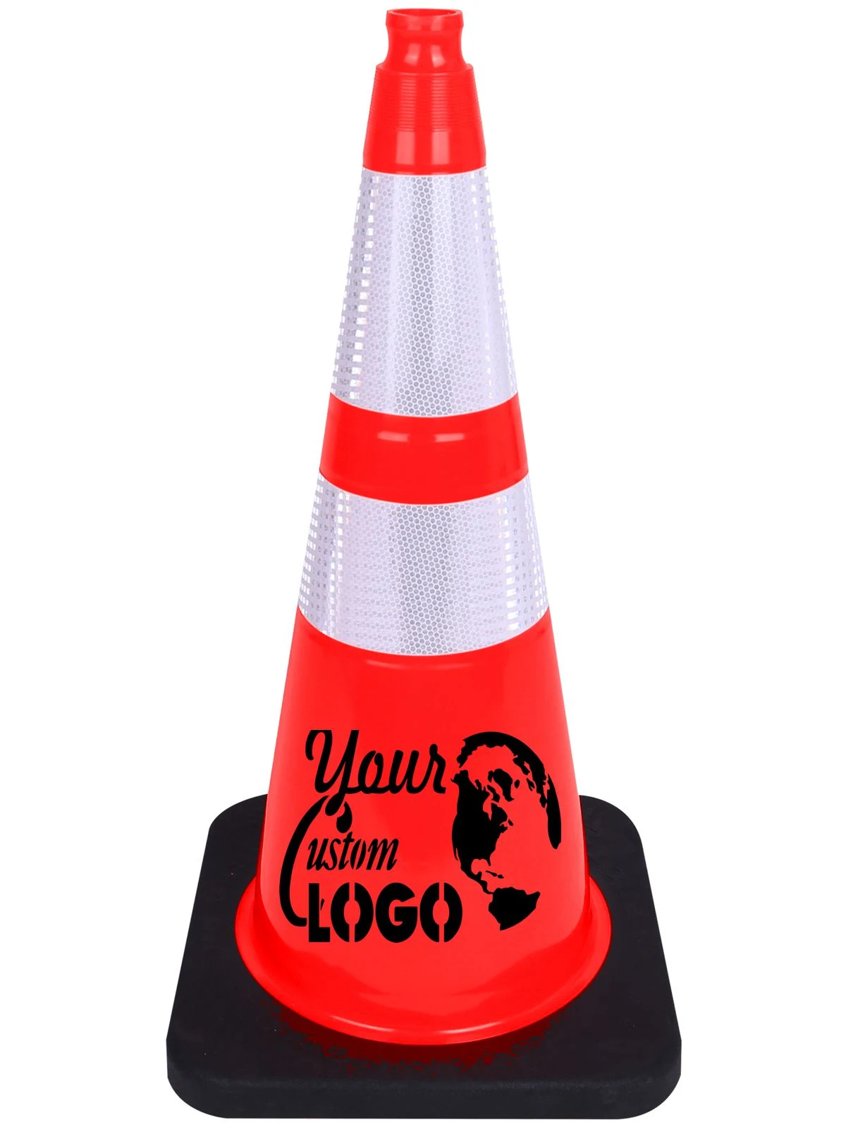 28\" Black Base, Collared Traffic Cones
